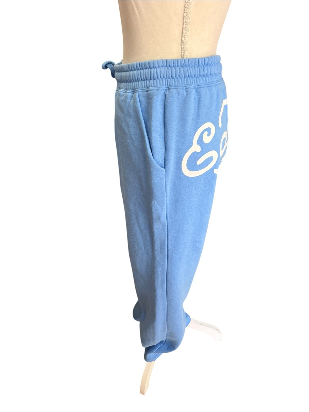 Ed Hardy Baby Blue Wide Leg Sweatpants Y2K Tattoo Graphic Lounge Pants L - Picture 7 of 10